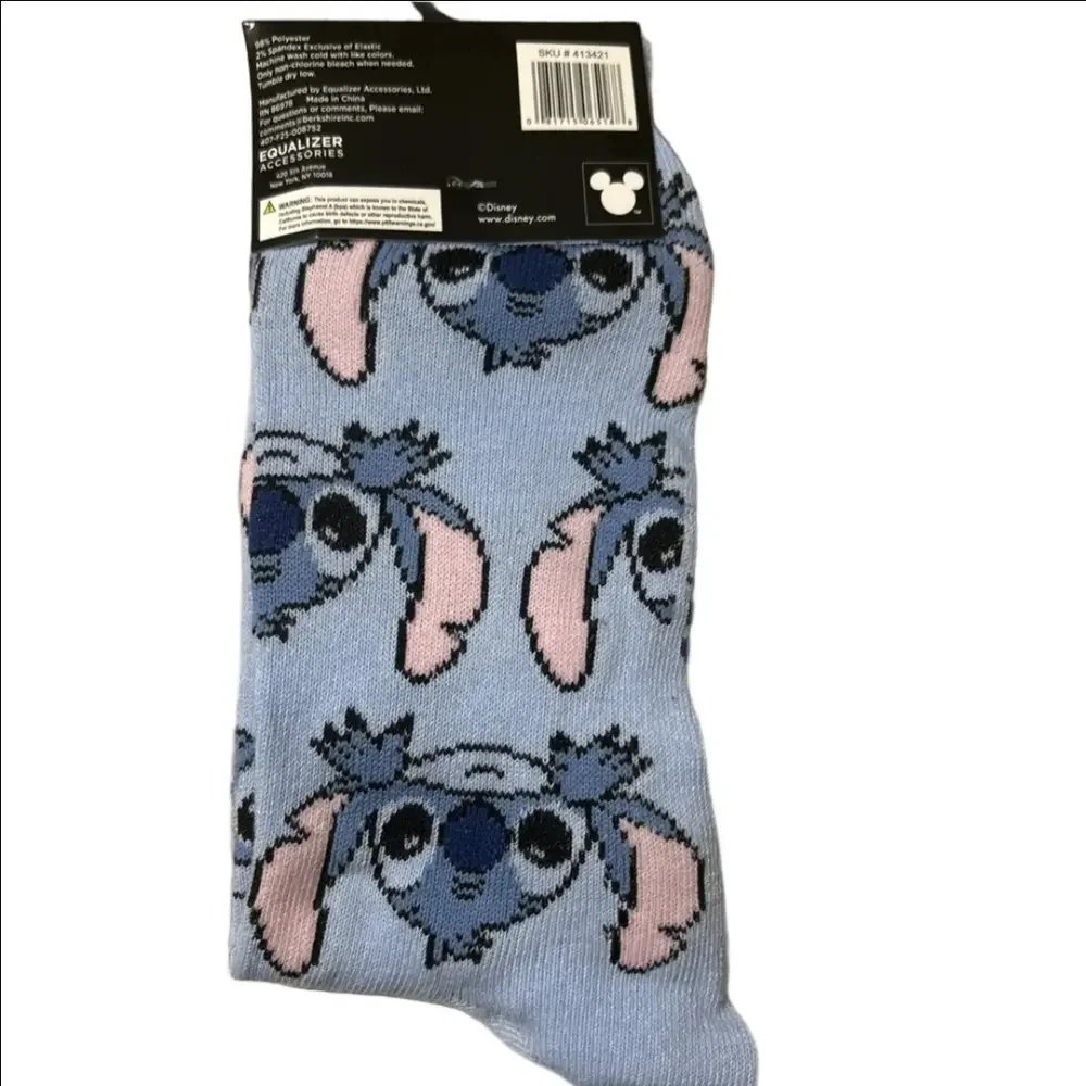 4 /$25 Disney Stitch Novelty Crew Socks Lilo & Stitch Fun Crazy Socks - Picture 2 of 3